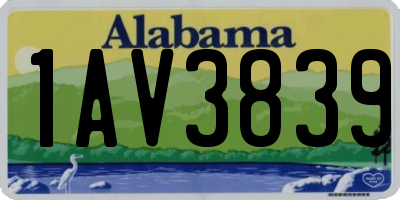 AL license plate 1AV3839