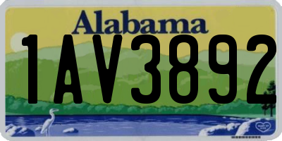 AL license plate 1AV3892