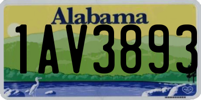 AL license plate 1AV3893