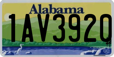 AL license plate 1AV3920