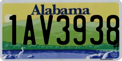 AL license plate 1AV3938