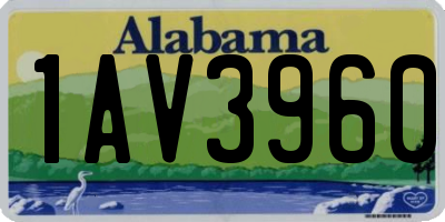AL license plate 1AV3960