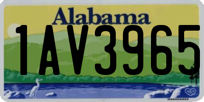 AL license plate 1AV3965