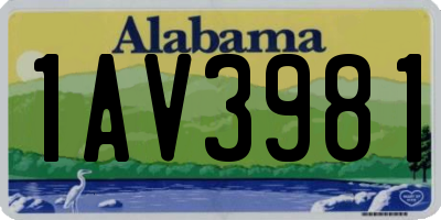 AL license plate 1AV3981