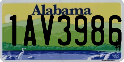 AL license plate 1AV3986
