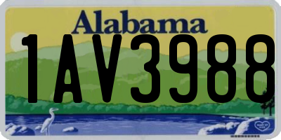 AL license plate 1AV3988