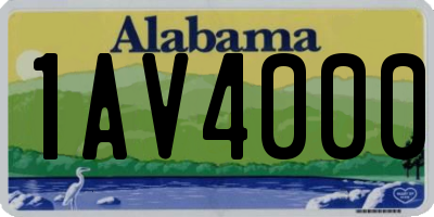 AL license plate 1AV4000