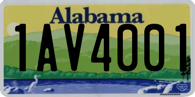 AL license plate 1AV4001