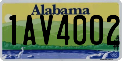 AL license plate 1AV4002