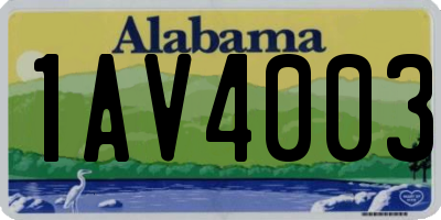 AL license plate 1AV4003