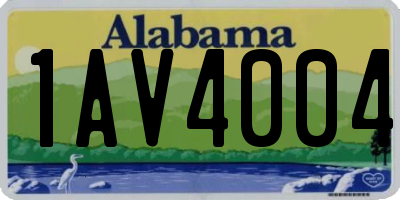 AL license plate 1AV4004
