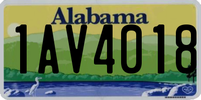 AL license plate 1AV4018