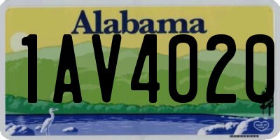 AL license plate 1AV4020