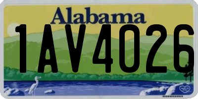 AL license plate 1AV4026