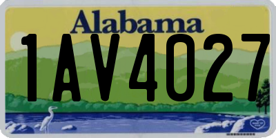 AL license plate 1AV4027