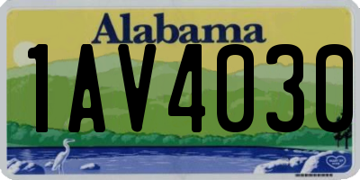 AL license plate 1AV4030