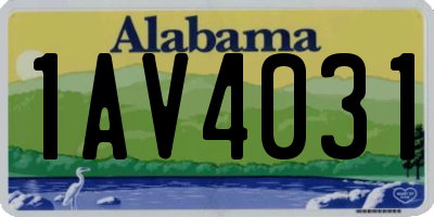 AL license plate 1AV4031