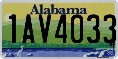 AL license plate 1AV4033