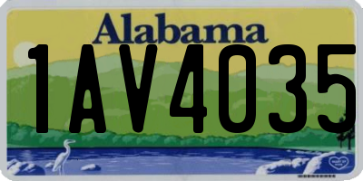 AL license plate 1AV4035