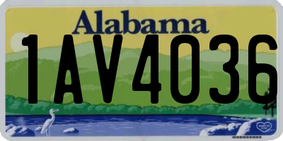 AL license plate 1AV4036