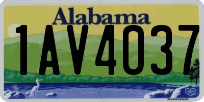 AL license plate 1AV4037