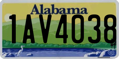 AL license plate 1AV4038