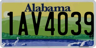 AL license plate 1AV4039