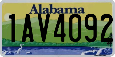AL license plate 1AV4092