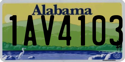 AL license plate 1AV4103