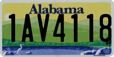 AL license plate 1AV4118