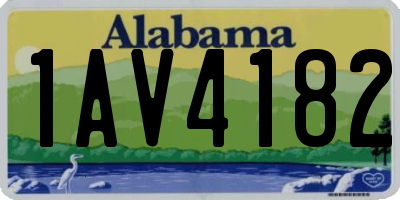 AL license plate 1AV4182