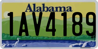 AL license plate 1AV4189