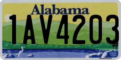 AL license plate 1AV4203