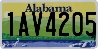 AL license plate 1AV4205