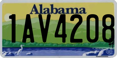 AL license plate 1AV4208