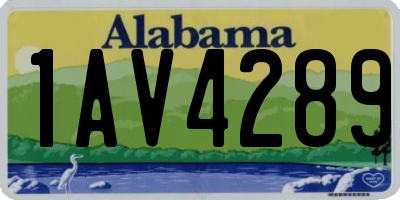 AL license plate 1AV4289
