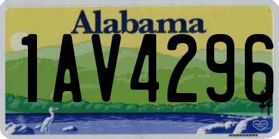 AL license plate 1AV4296