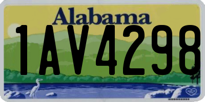 AL license plate 1AV4298