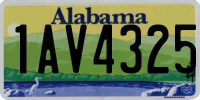 AL license plate 1AV4325