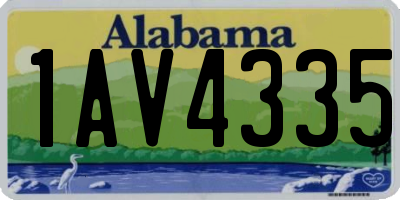 AL license plate 1AV4335