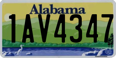AL license plate 1AV4347