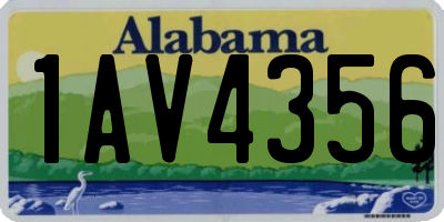 AL license plate 1AV4356