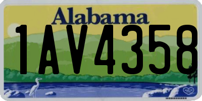 AL license plate 1AV4358