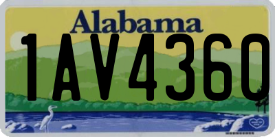 AL license plate 1AV4360