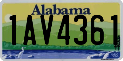 AL license plate 1AV4361