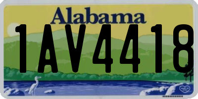 AL license plate 1AV4418