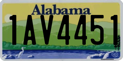 AL license plate 1AV4451