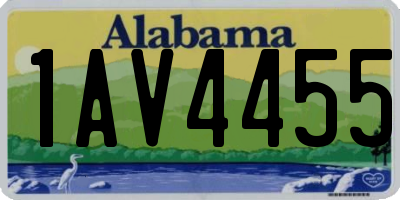 AL license plate 1AV4455