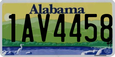 AL license plate 1AV4458