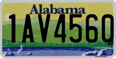 AL license plate 1AV4560